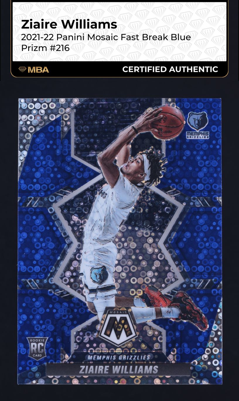 2021 Panini Mosaic Fast Break Blue Ziaire Williams ROOKIE /85 #216