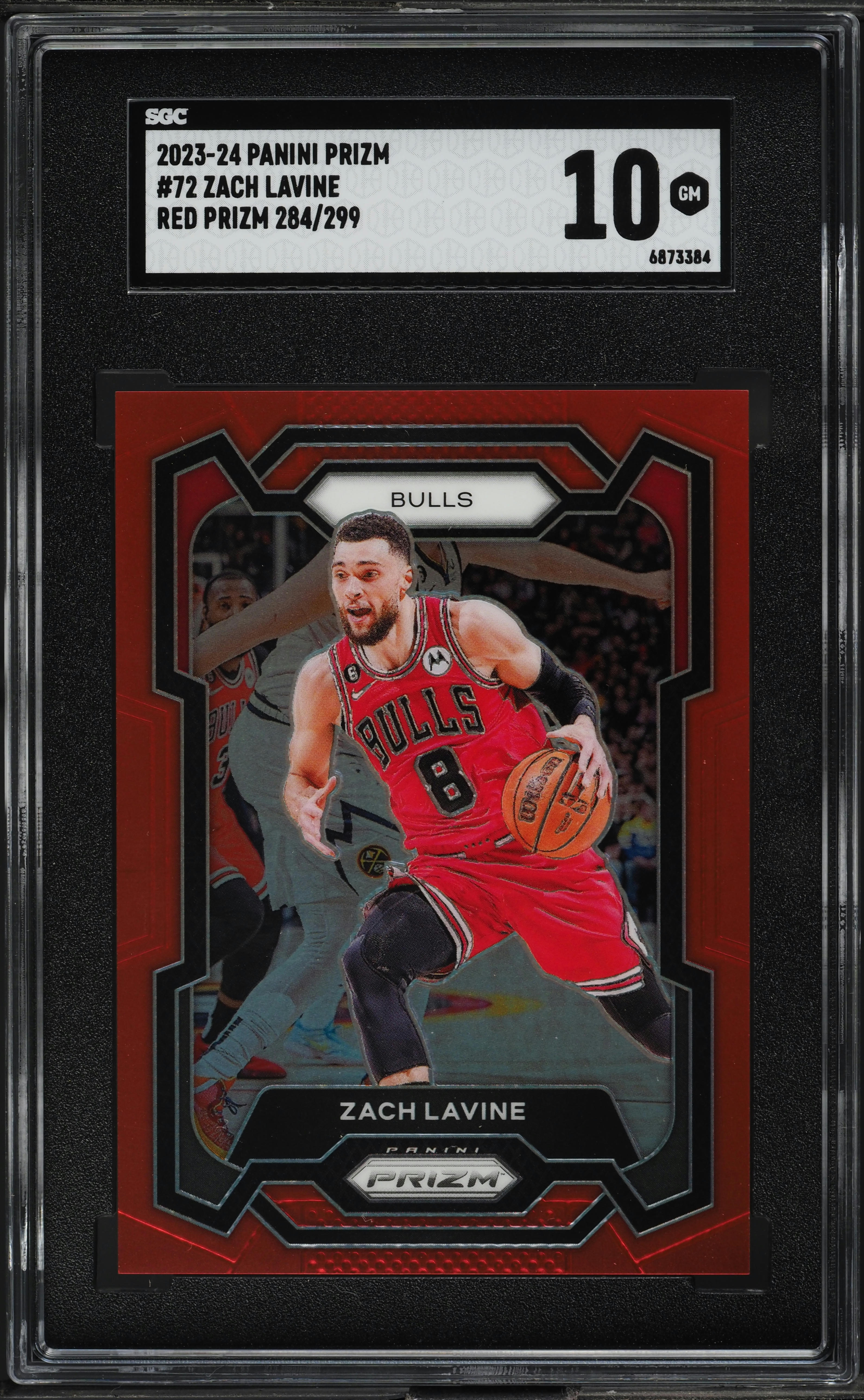 2023 Panini Prizm Red Zach Lavine /299 #72 SGC 10 GEM MINT on