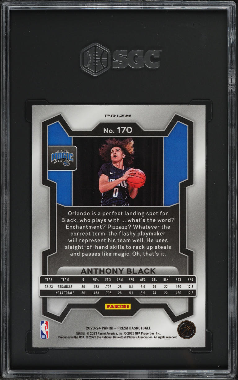 2023 Panini Prizm Silver Anthony Black ROOKIE #170 SGC 9.5 MINT+