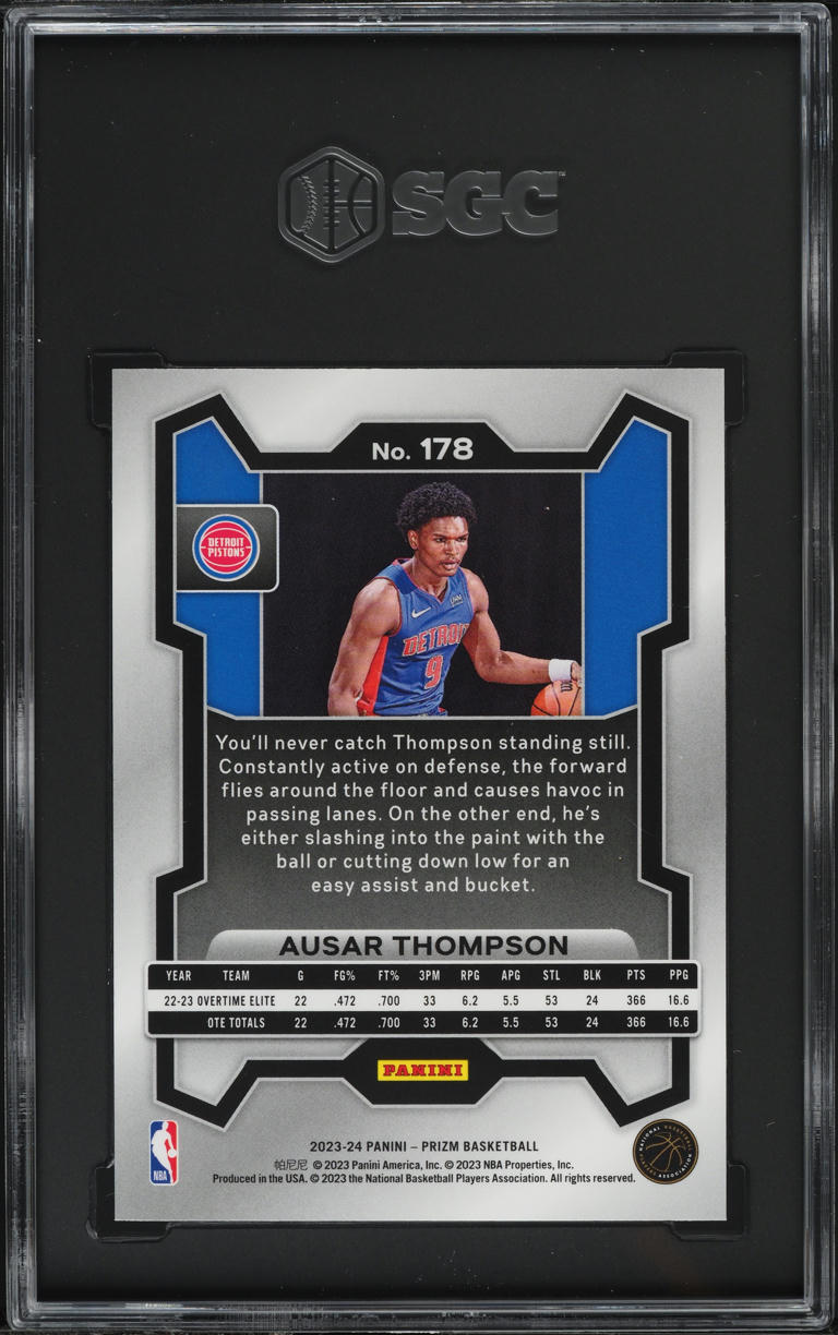 2023 Panini Prizm Ausar Thompson ROOKIE #178 SGC 10 GEM MINT