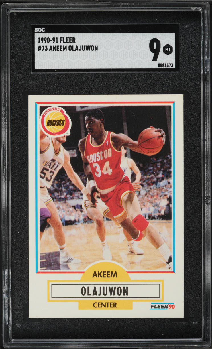 1990 Fleer Basketball Hakeem Olajuwon #73 SGC 9 MINT