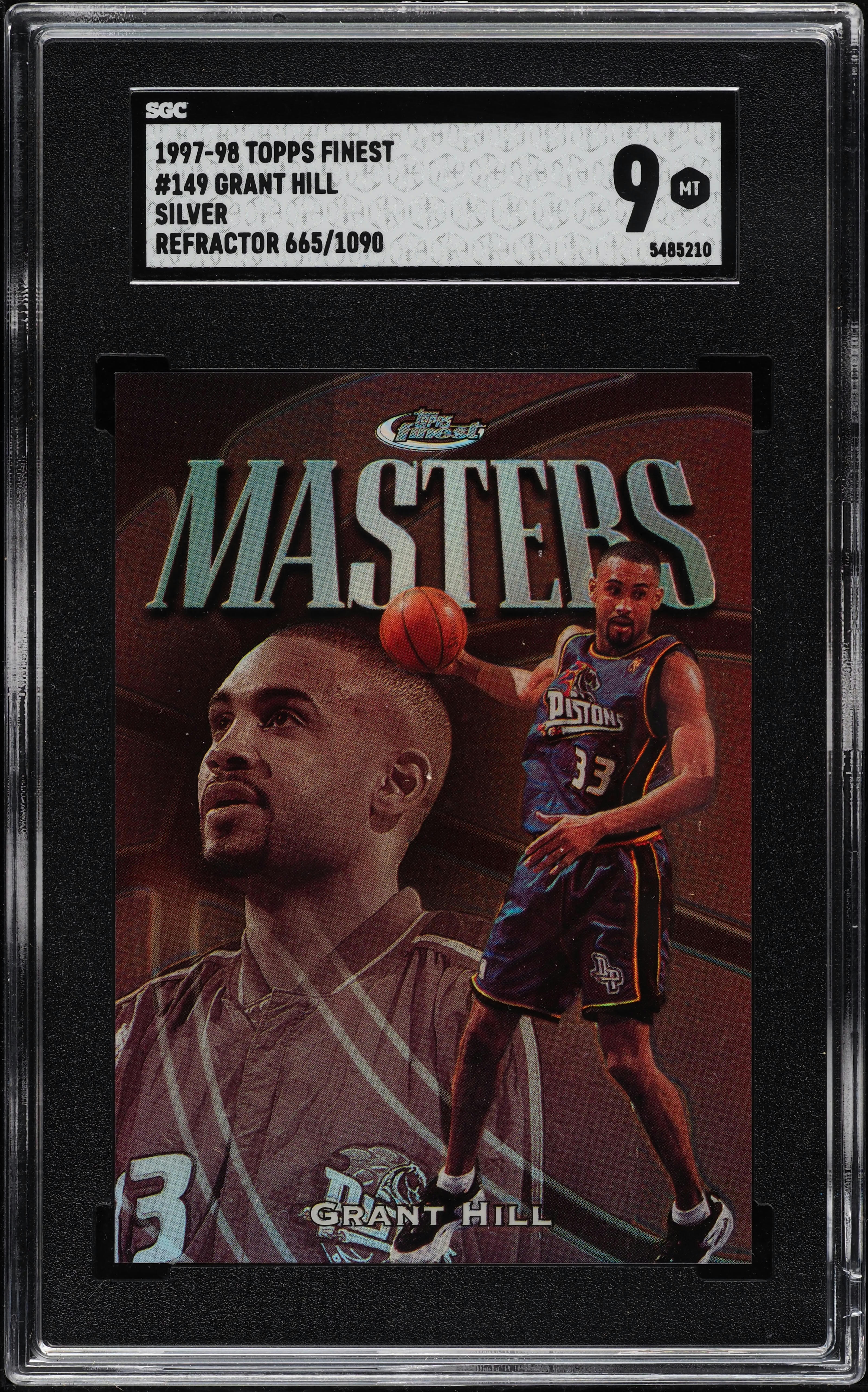 1997 Finest Silver Refractor Grant Hill /1090 #149 SGC 9 MINT on