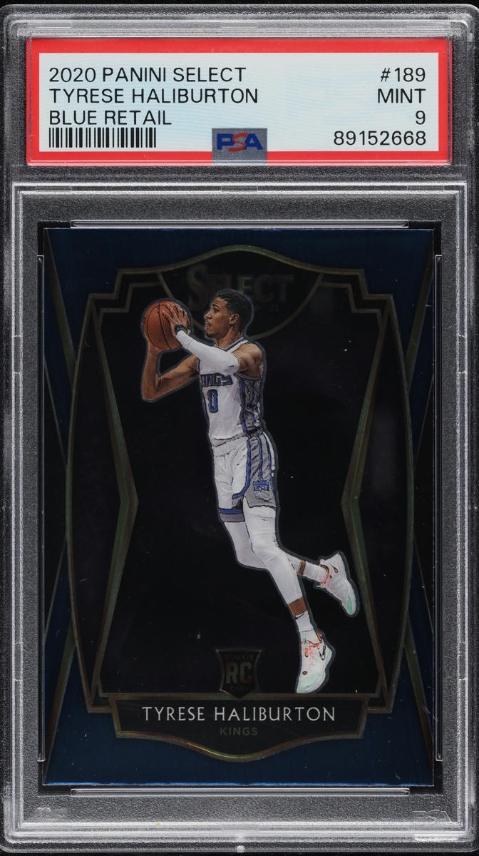 2020 Select Premier Level Blue Retail Tyrese Haliburton ROOKIE #189 PSA 9 MINT
