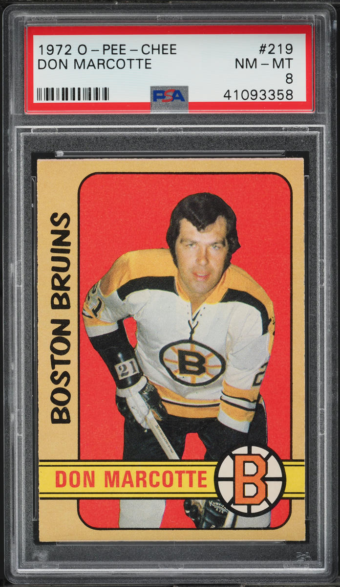 1972 O-Pee-Chee Hockey Don Marcotte #219 PSA 8 NM-MT