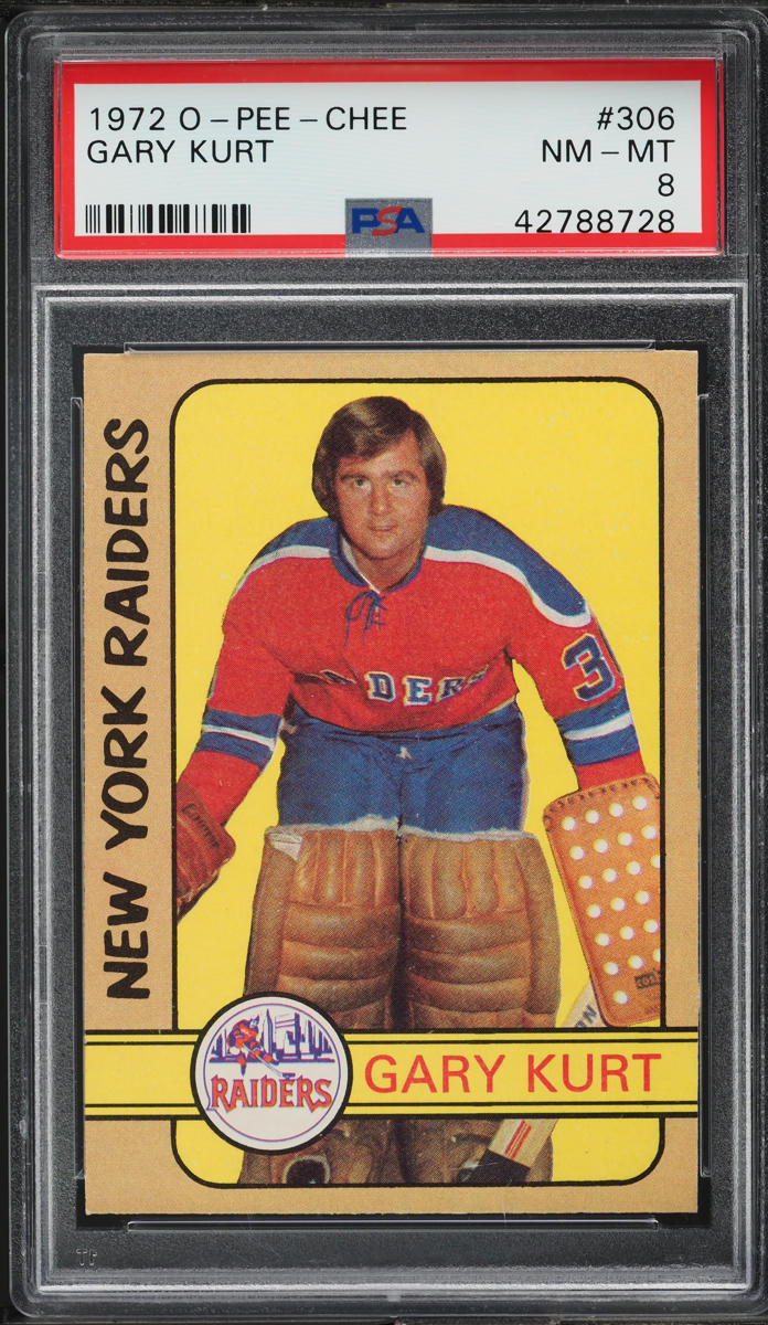 1972 O-Pee-Chee Hockey Gary Kurt #306 PSA 8 NM-MT
