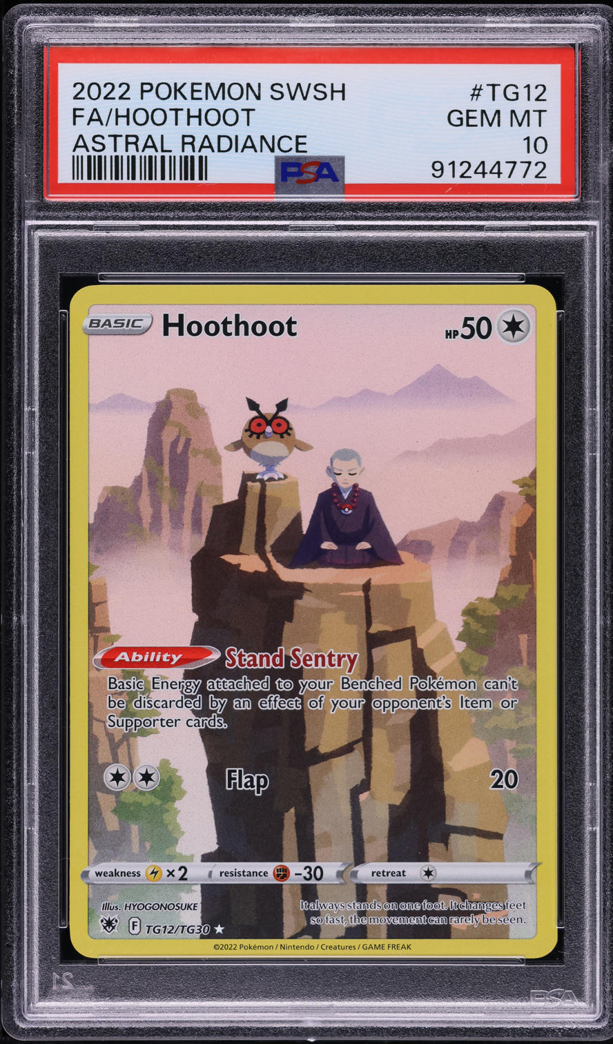 2022 Pokemon Sword & Shield Astral Radiance Full Art Hoothoot #TG12 PSA 10 GEM