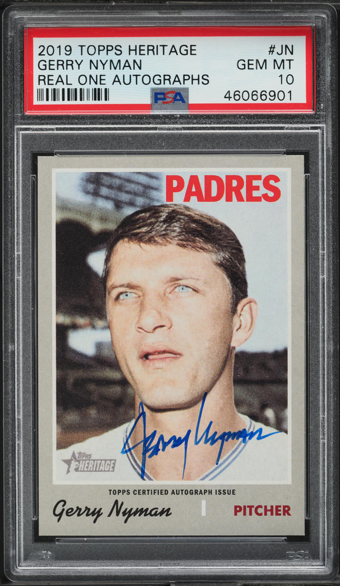 2019 Topps Heritage Real One Gerry Nyman AUTO #ROA-JN PSA 10 GEM MINT