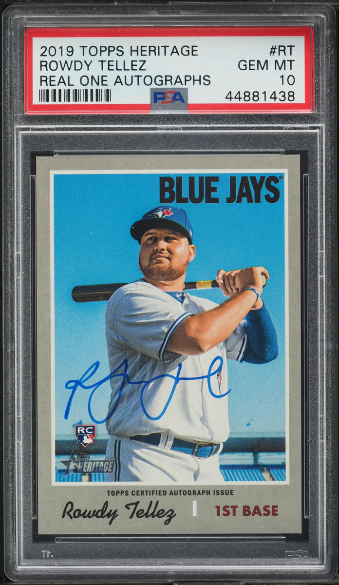 2019 Topps Heritage Real One Rowdy Tellez ROOKIE AUTO #ROA-RT PSA 10 GEM MINT