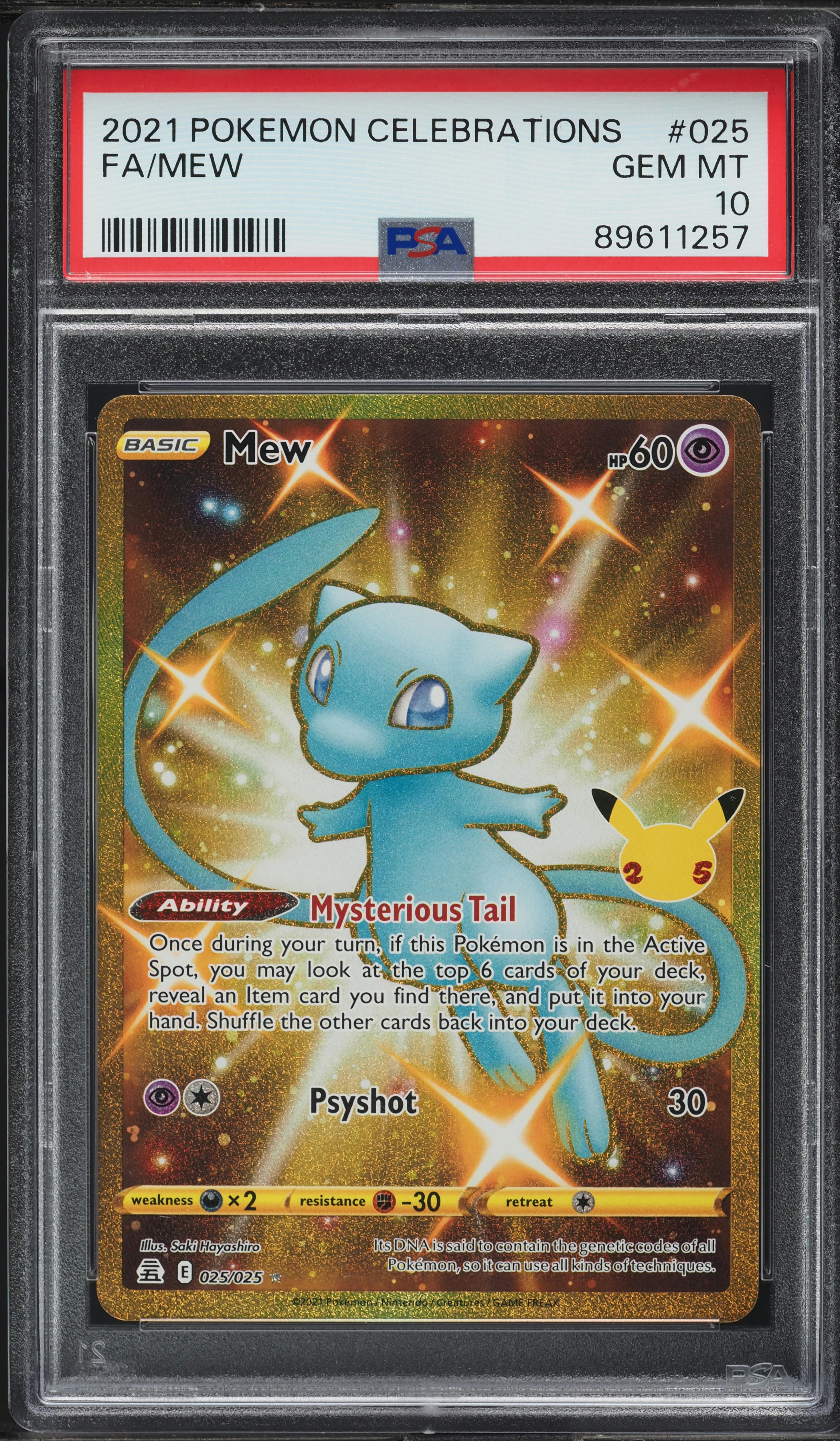 2021 Pokemon SWSH Celebrations Classic Collection Secret Rare Mew