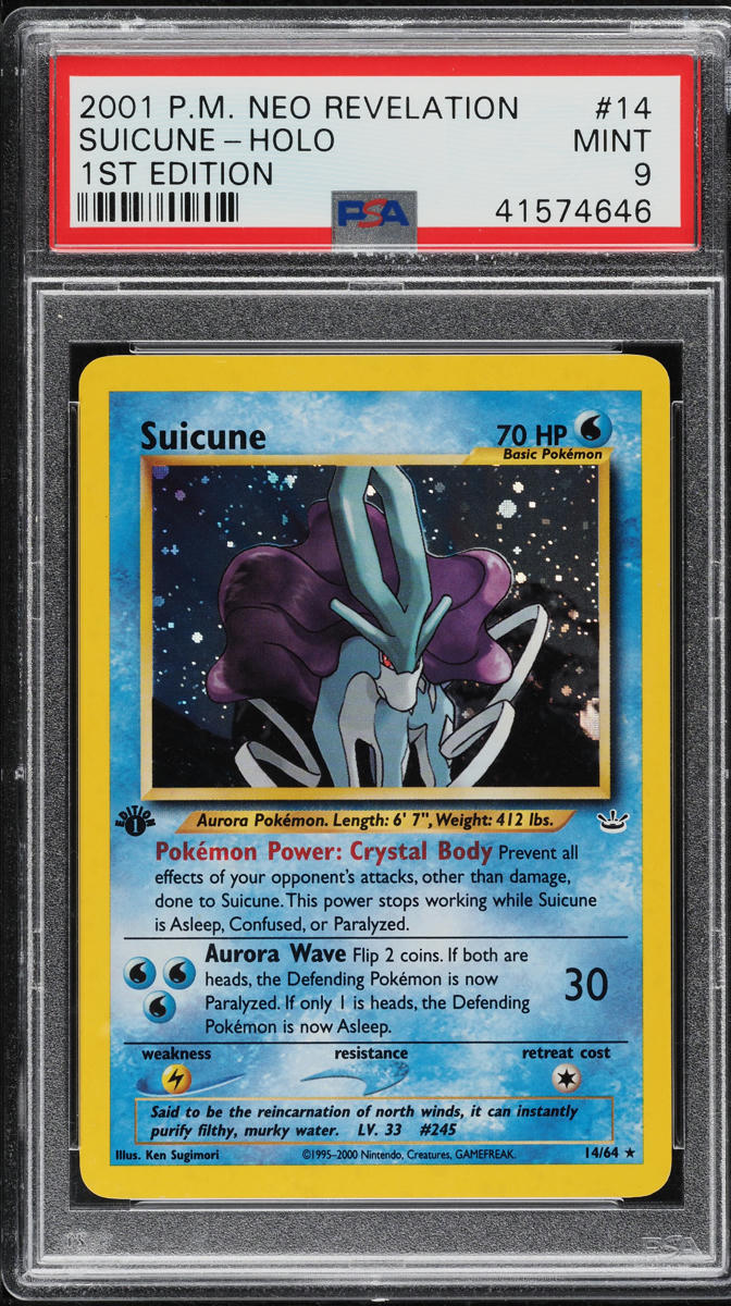 2001 Pokemon Neo Revelation 1st Edition Holo Suicune #14 PSA 9 MINT