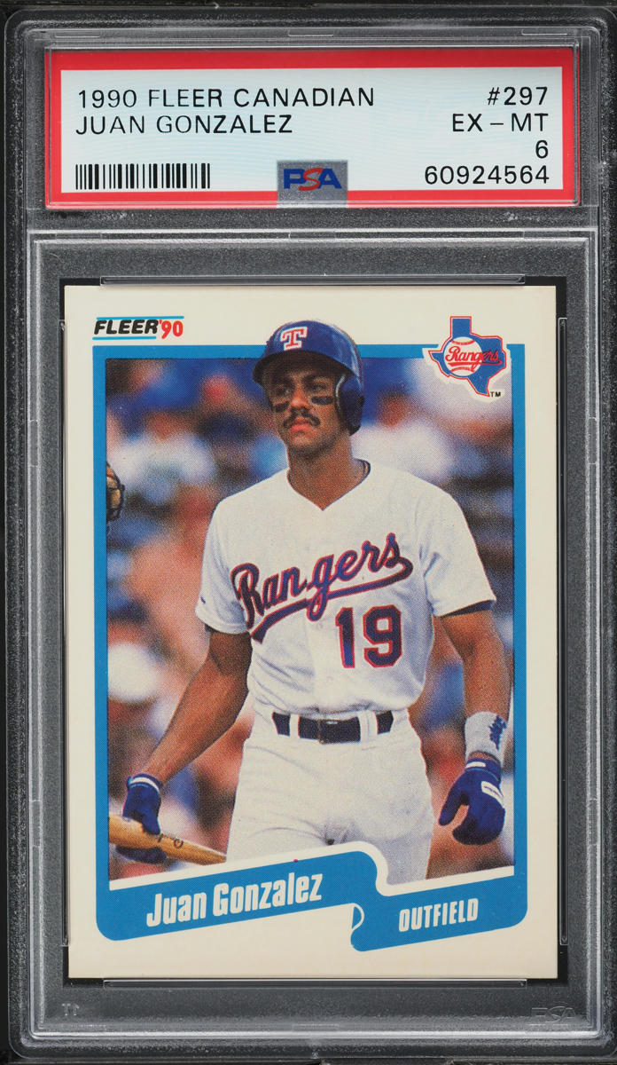 1990 Fleer Canadian Juan Gonzalez #297 PSA 6 EXMT