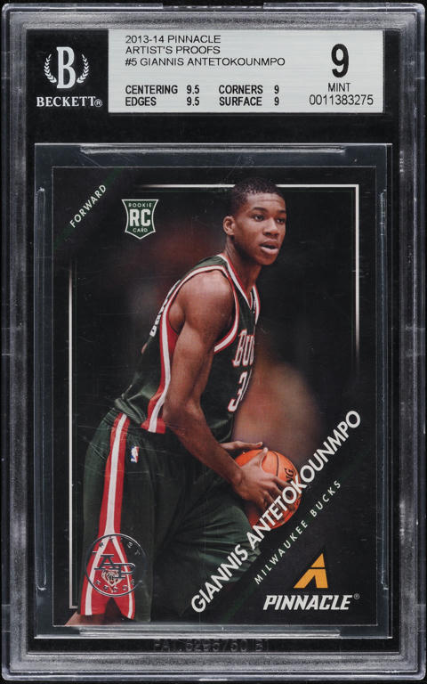 2013 Pinnacle Artist's Proof Giannis Antetokounmpo ROOKIE #5 BGS 9