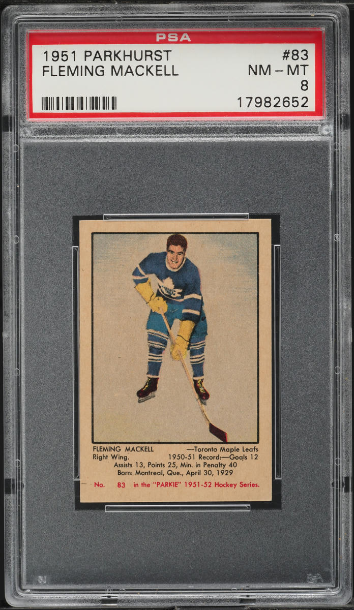 1951 Parkhurst Fleming Mackell #83 PSA 8 NM-MT