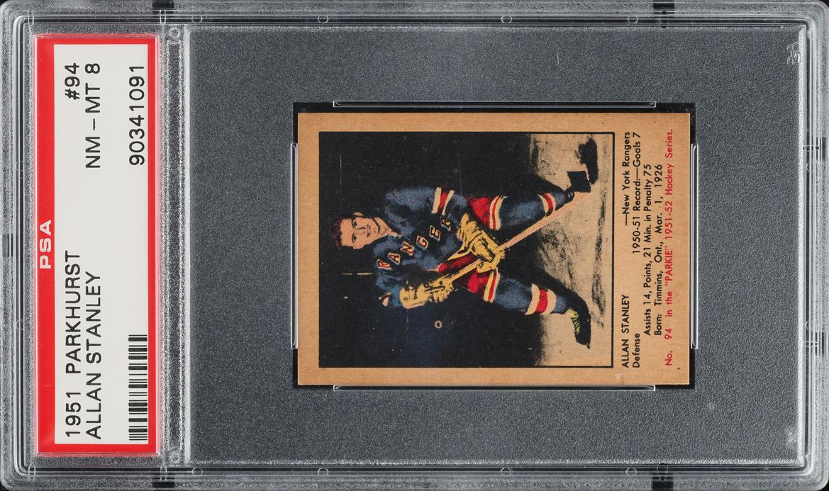 1951 Parkhurst Allan Stanley ROOKIE #94 PSA 8 NM-MT