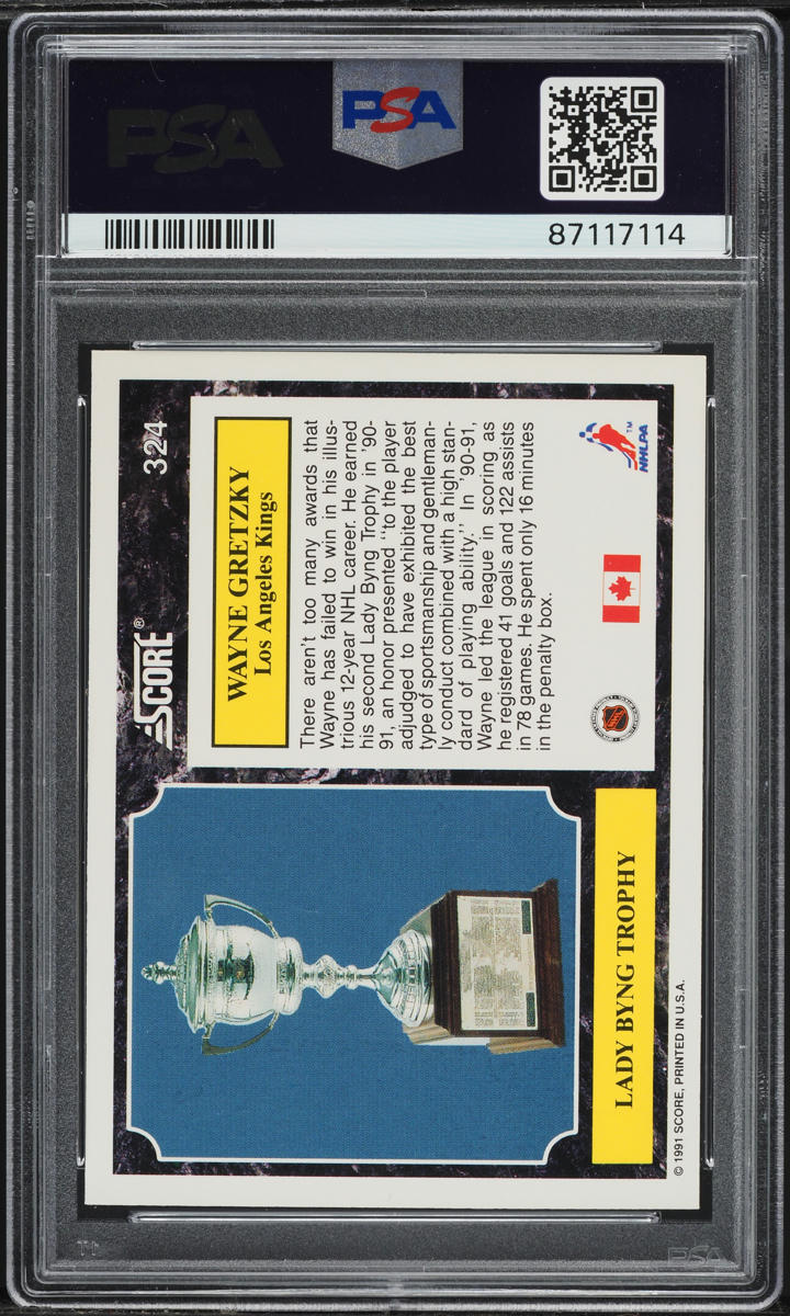 1991 Score Canadian English Wayne Gretzky #324 PSA 8 NM-MT