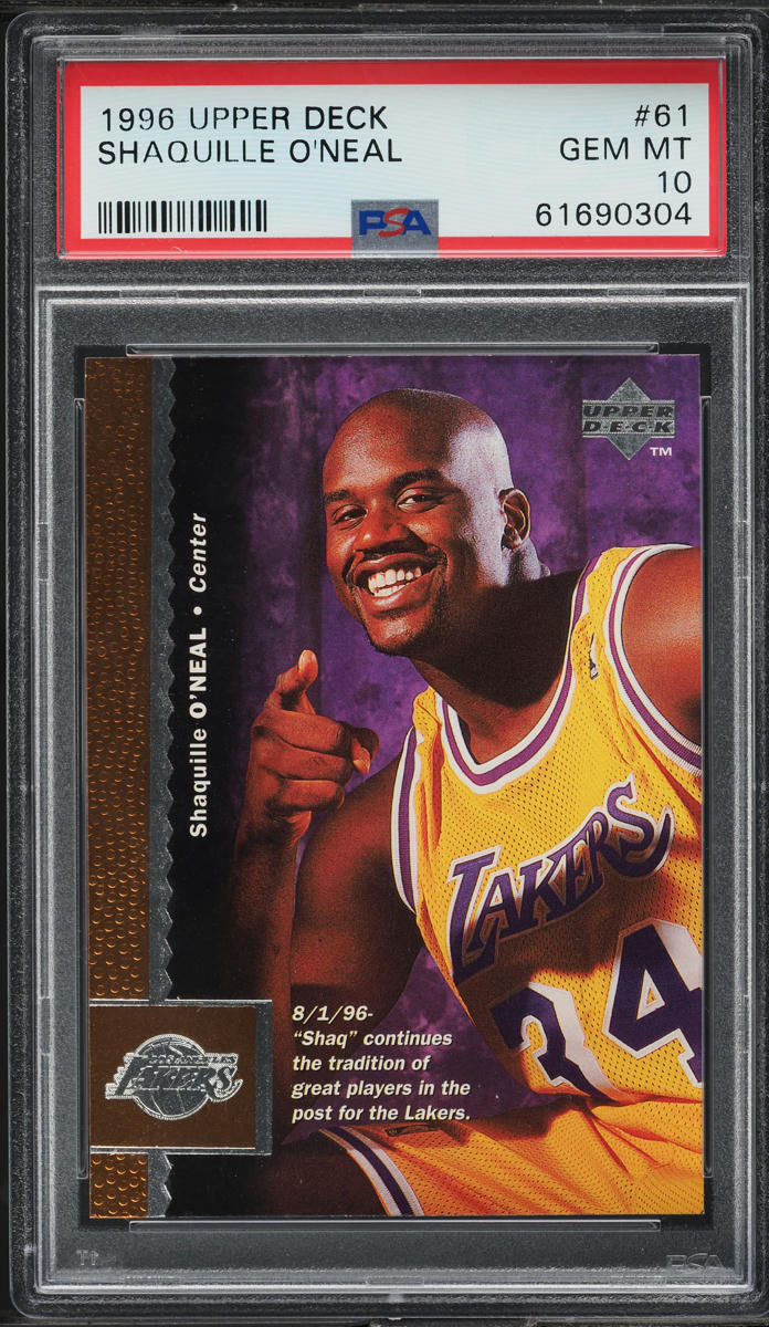 1996 Upper Deck Basketball Shaquille O'Neal #61 PSA 10 GEM MINT