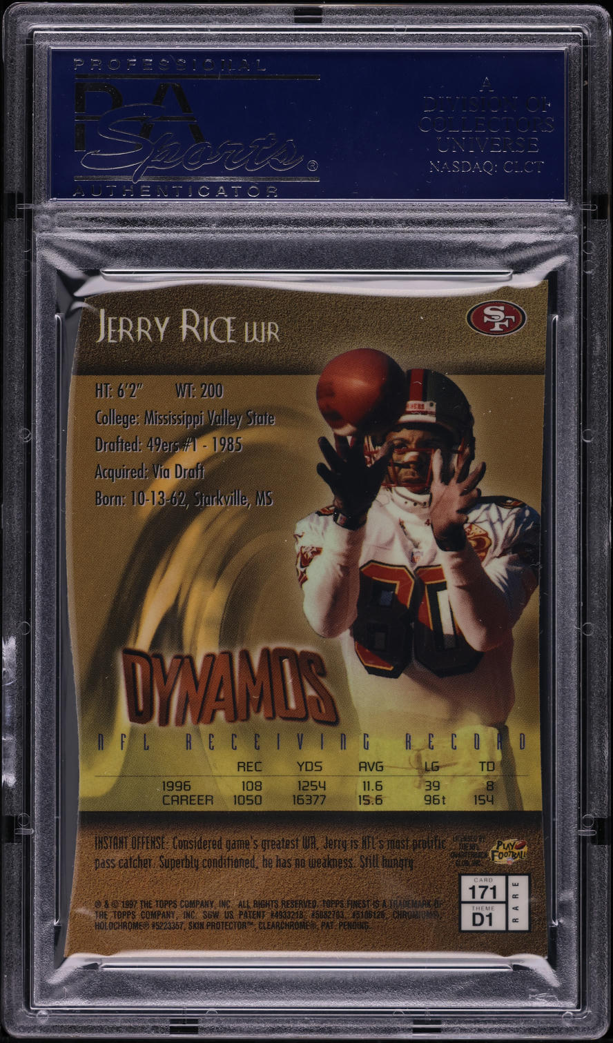 1997 Finest Embossed Jerry Rice #171 PSA 10 GEM MINT