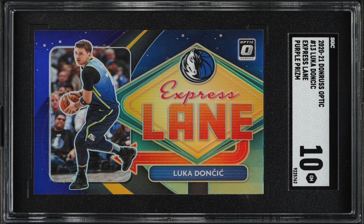 2020 Donruss Optic Express Lane Purple Prizm Luka Doncic #13 SGC 10 GEM MINT