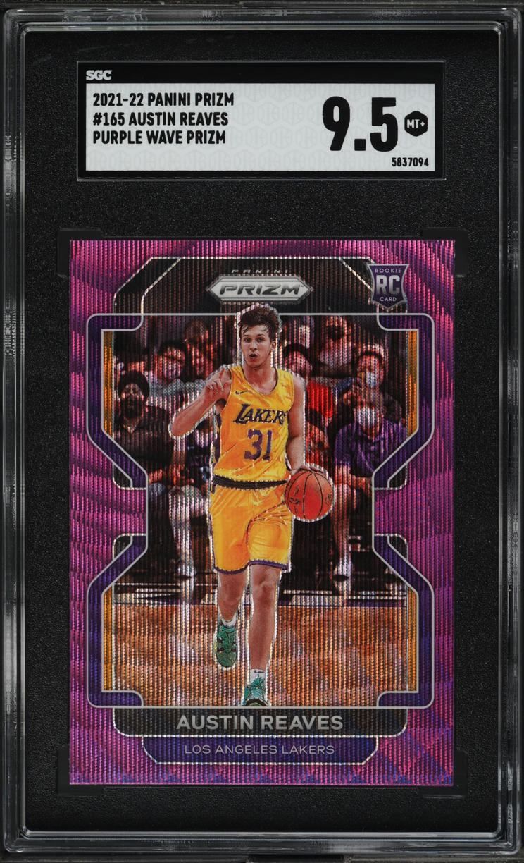 2021 Panini Prizm Purple Wave Austin Reaves ROOKIE #165 SGC 9.5 MINT+