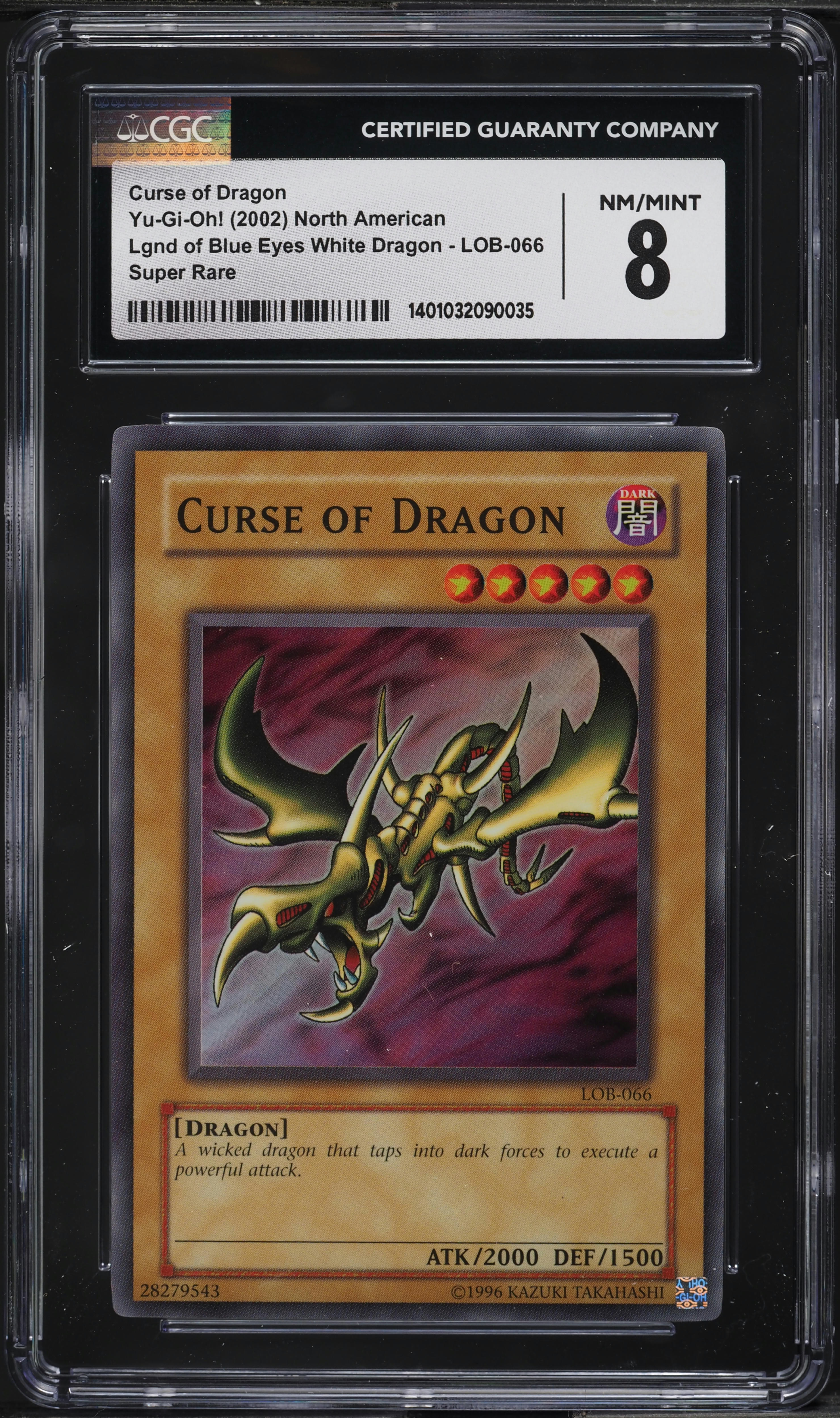 2002 Yu-Gi-Oh! Legend Of Blue Eyes White Dragon Curse of Dragon