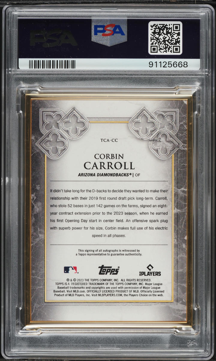 2023 Topps Transcendent Collection Gold Frame Corbin Carroll RC
