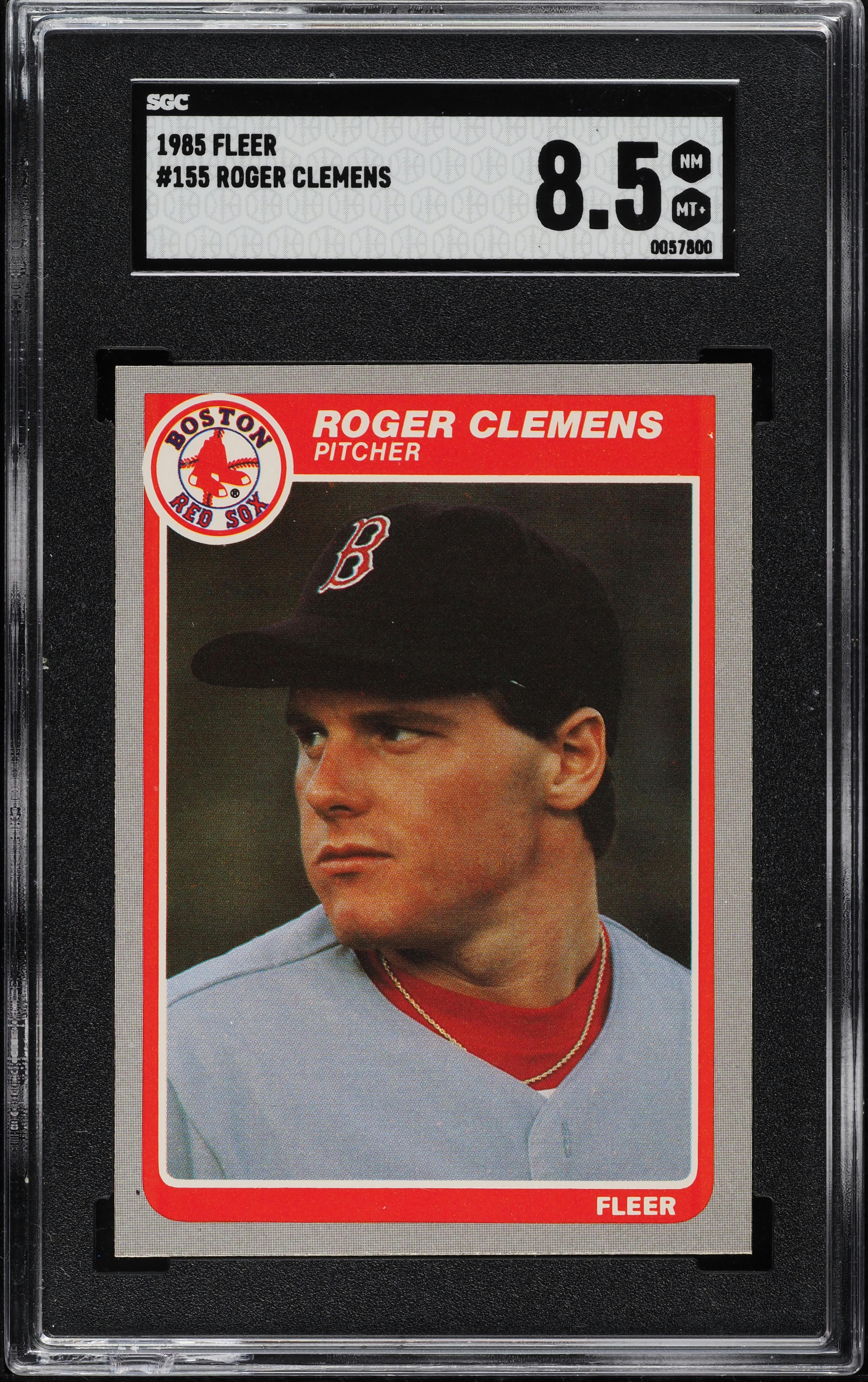 1985 Fleer Roger Clemens ROOKIE #155 SGC 8.5 NM-MT+ on Fanatics