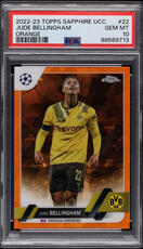 2022 Topps Chrome Sapphire UEFA Club Orange Jude Bellingham /50