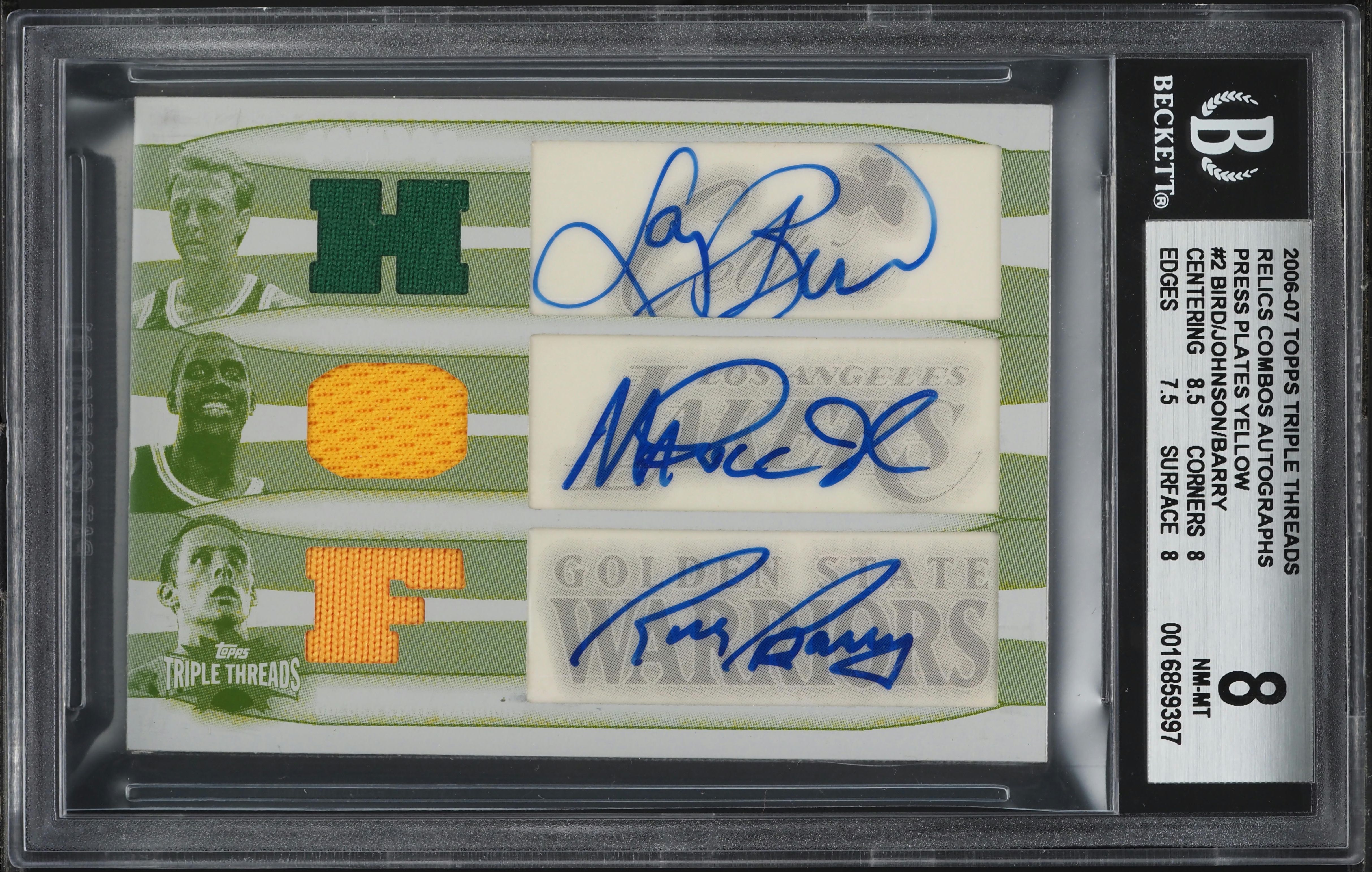 2006 Topps Triple Threads P/P Yellow Bird Johnson Barry PATCH AUTO