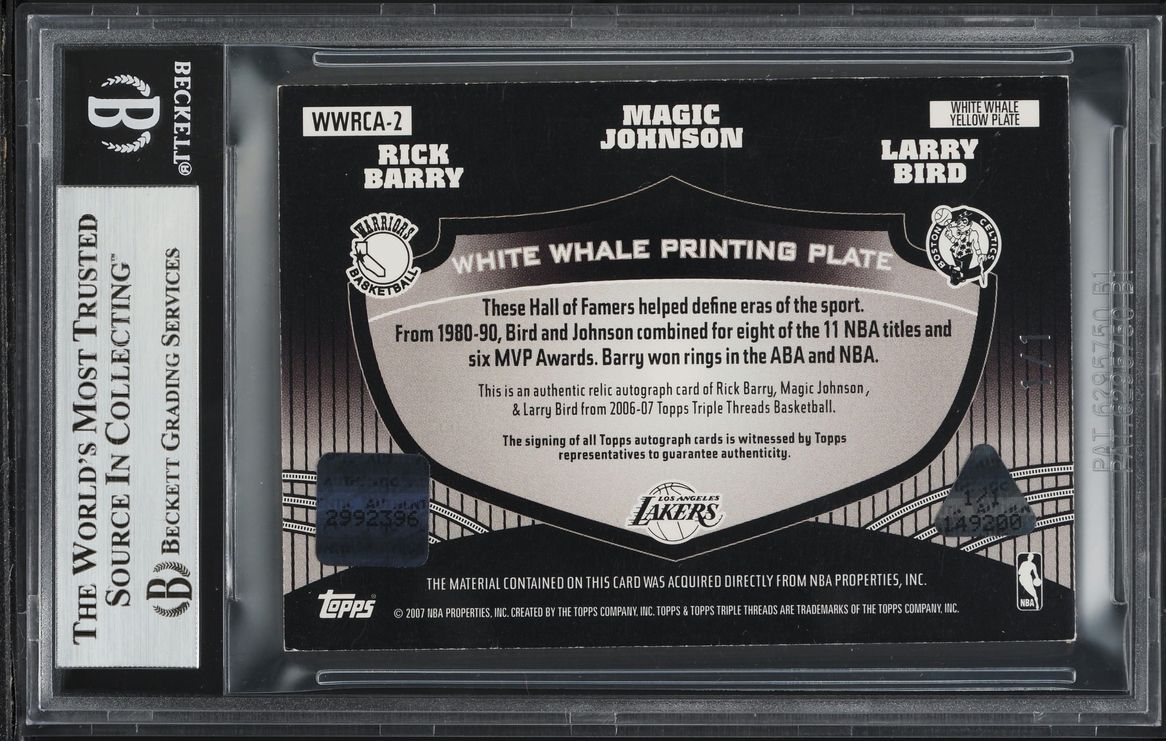 2006 Topps Triple Threads P/P Yellow Bird Johnson Barry PATCH AUTO