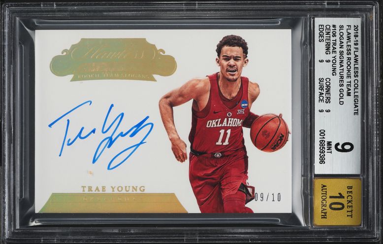 2018 Panini Contenders Ball Behind Head Trae Young ROOKIE AUTO