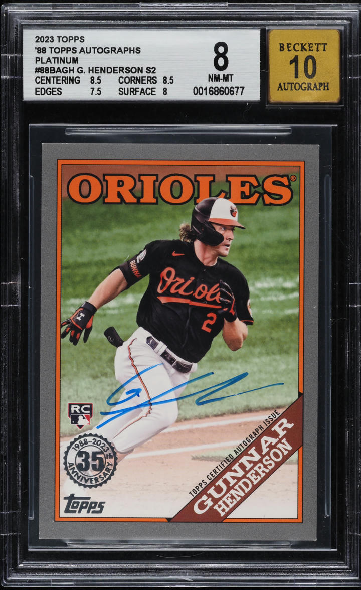 2023 Topps '88 Platinum Gunnar Henderson ROOKIE AUTO 1/1 #88BAGH