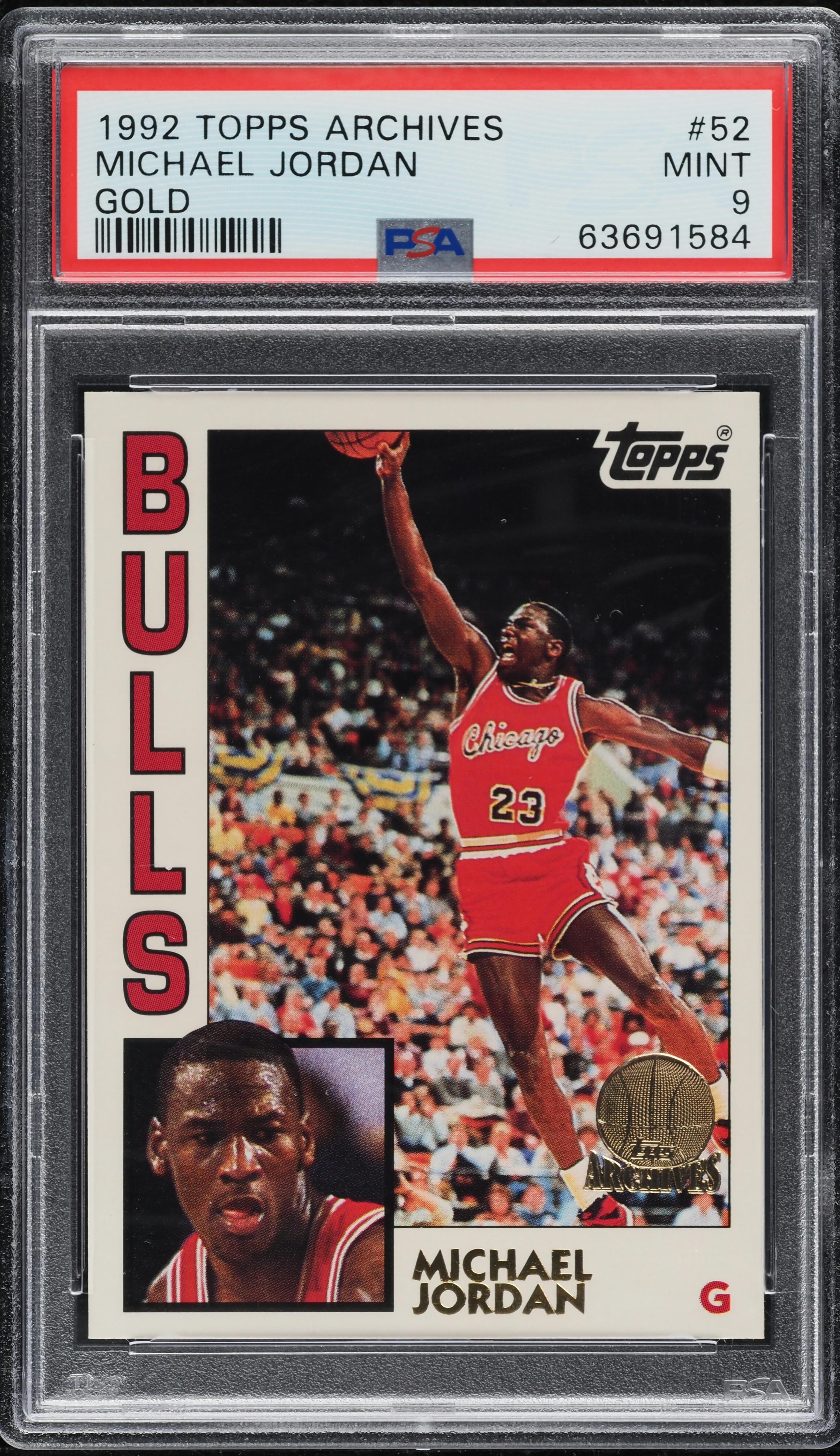 1992 Topps Archives Gold Michael Jordan #52 PSA 9 MINT on Fanatics