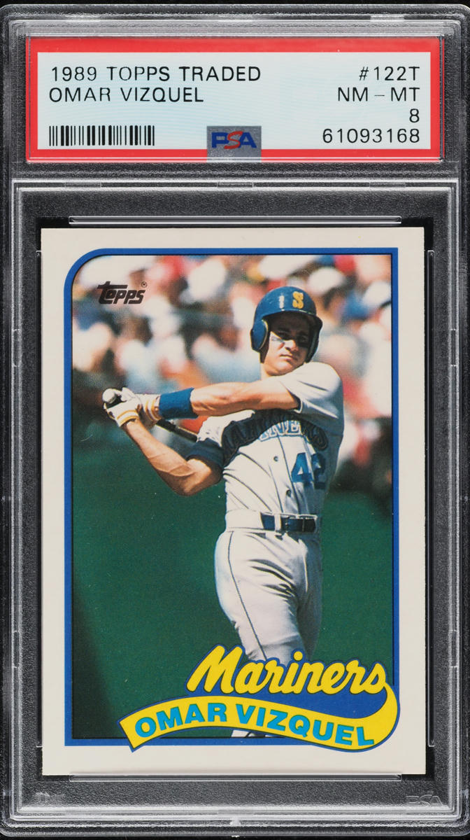 1989 Topps Traded Omar Vizquel ROOKIE #122T PSA 8 NM-MT