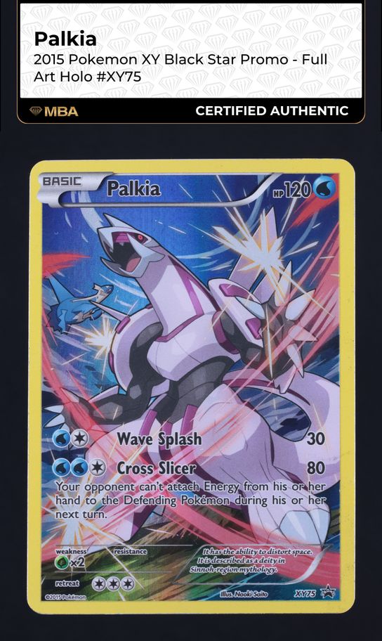 2015 Pokemon XY Black Star Promo Full Art Palkia #XY75 MBA AUTH
