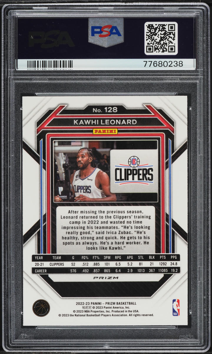 2022 Panini Prizm Pink Ice Kawhi Leonard #128 PSA 10 GEM MINT