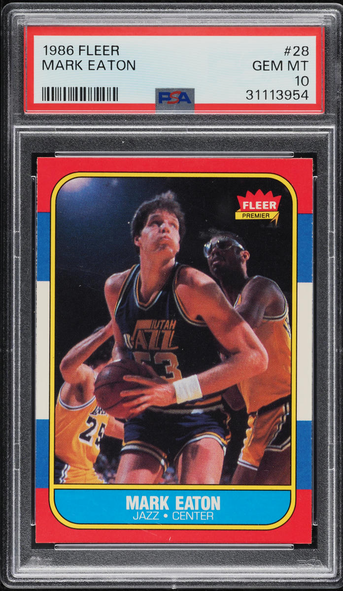 1986 Fleer Basketball Mark Eaton #28 PSA 10 GEM MINT