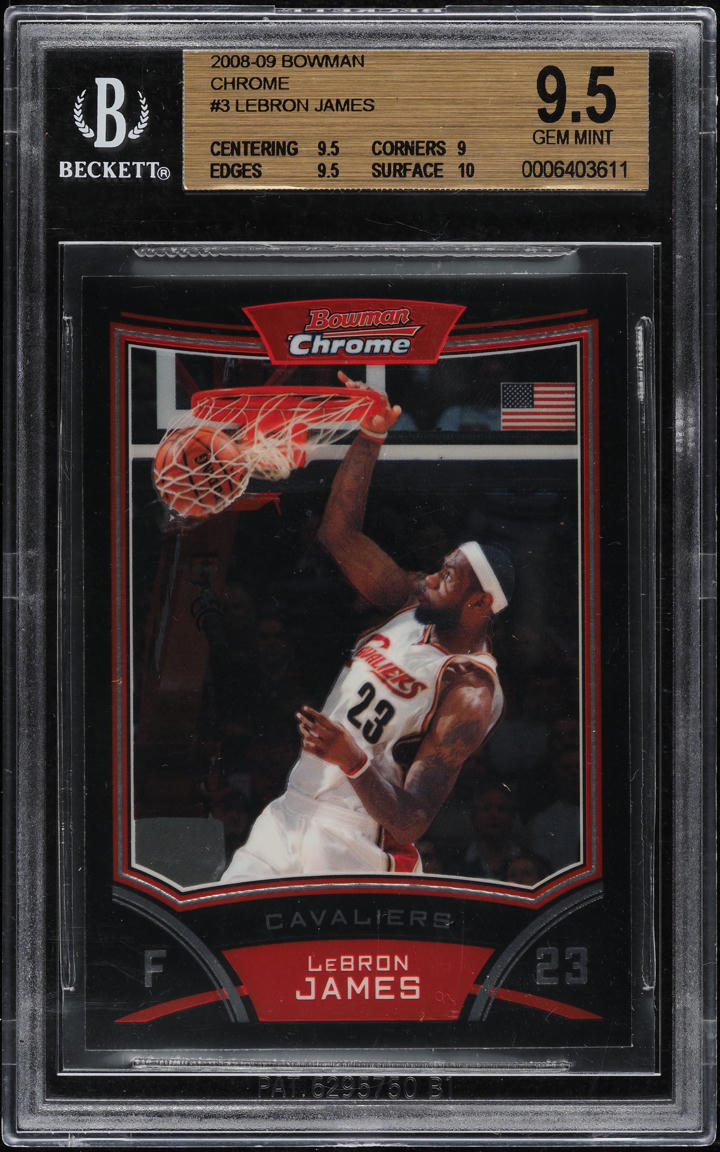 2008 Bowman Chrome LeBron James #3 BGS 9.5 GEM MINT