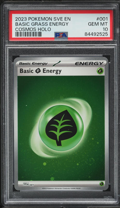 2023 Pokemon SV Basic Energies Cosmos Holo Basic Grass Energy #1 PSA 10 GEM MINT