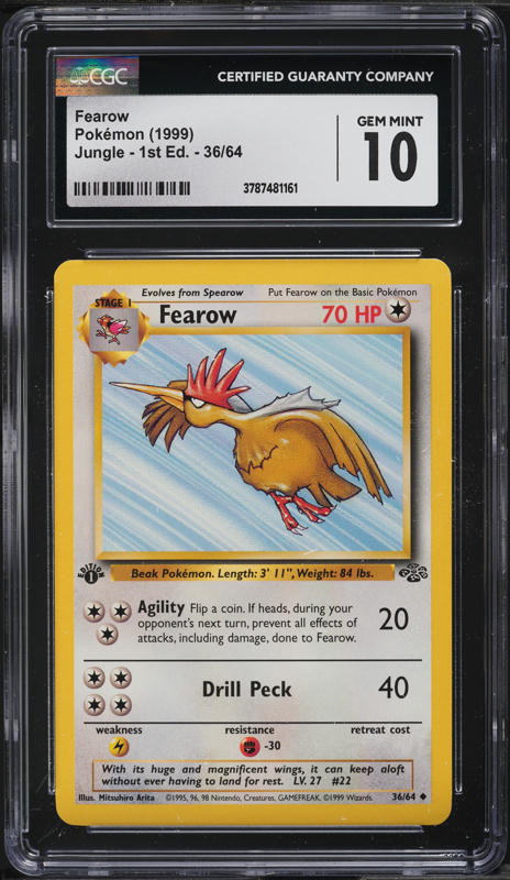 1999 Pokemon Jungle Fearow #36 CGC 9.5 MINT+ on Fanatics Collect 1999 Pokemon Jungle Fearow #36 CGC 9.5 MINT+ on Fanatics Collect