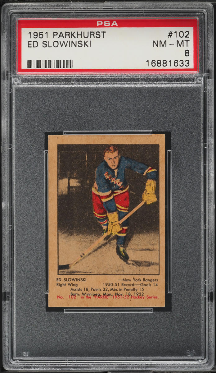 1951 Parkhurst Ed Slowinski #102 PSA 8 NM-MT