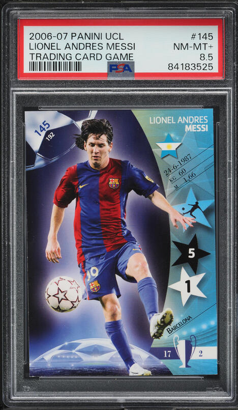2006 Panini UEFA Champions League Lionel Messi #145 PSA 8.5 NM-MT+
