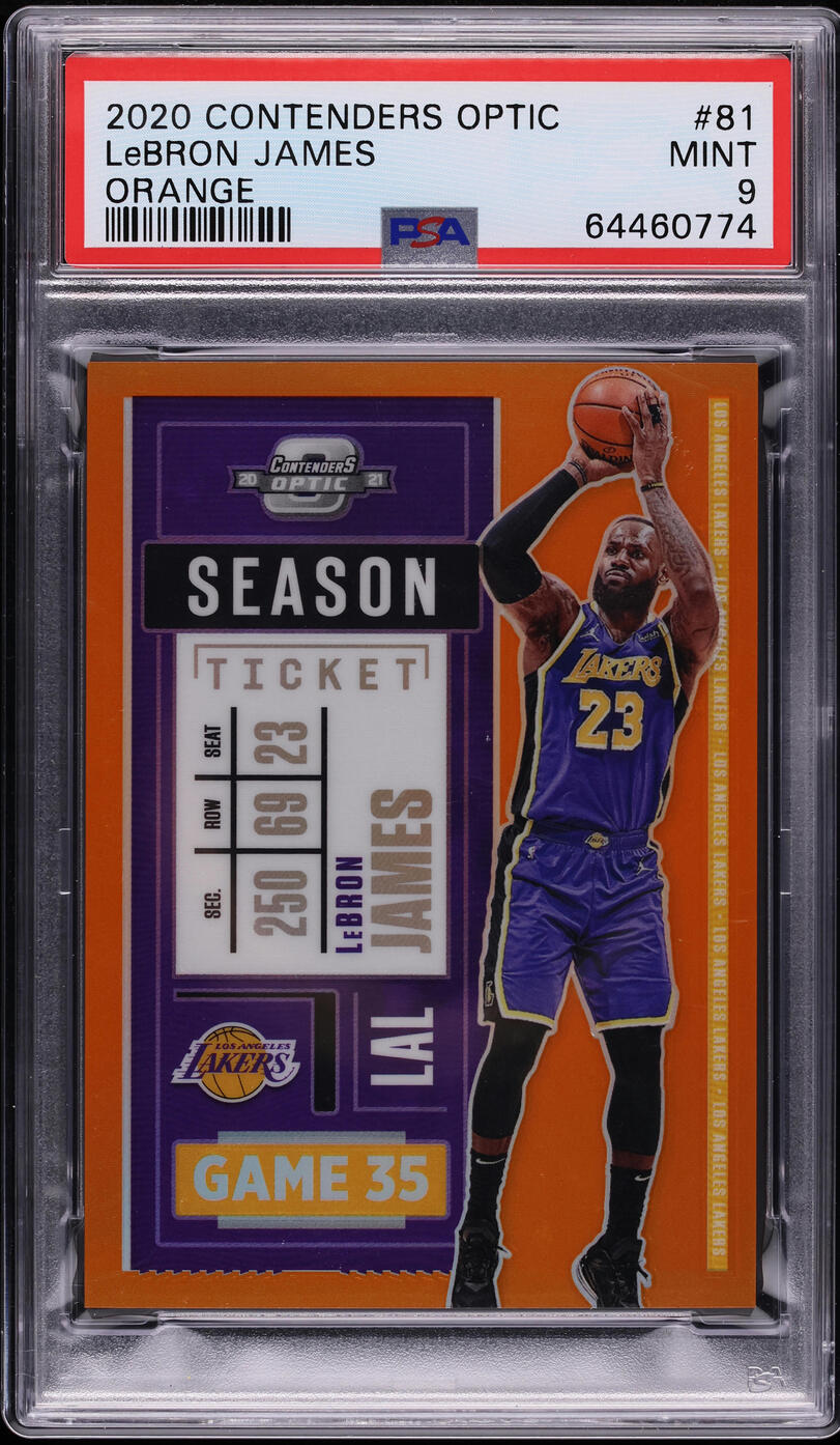 2020 Panini Contenders Optic Orange LeBron James /49 #81 PSA 9