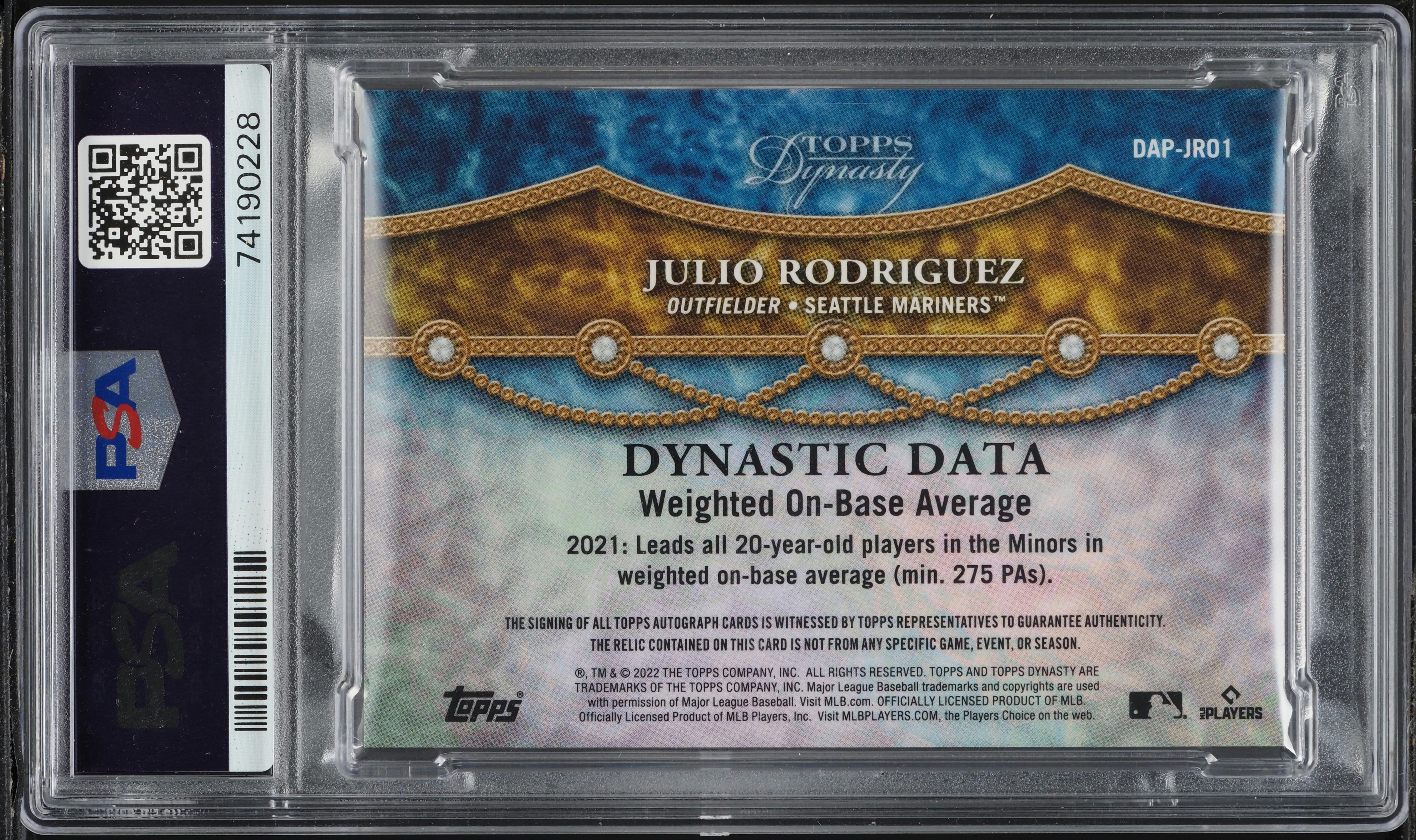 2022 Topps Dynasty Black Julio Rodriguez ROOKIE PATCH AUTO 1/5
