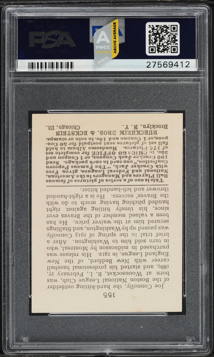 1915 Cracker Jack Joe Connolly #155 PSA 7 NRMT (PWCC-A)