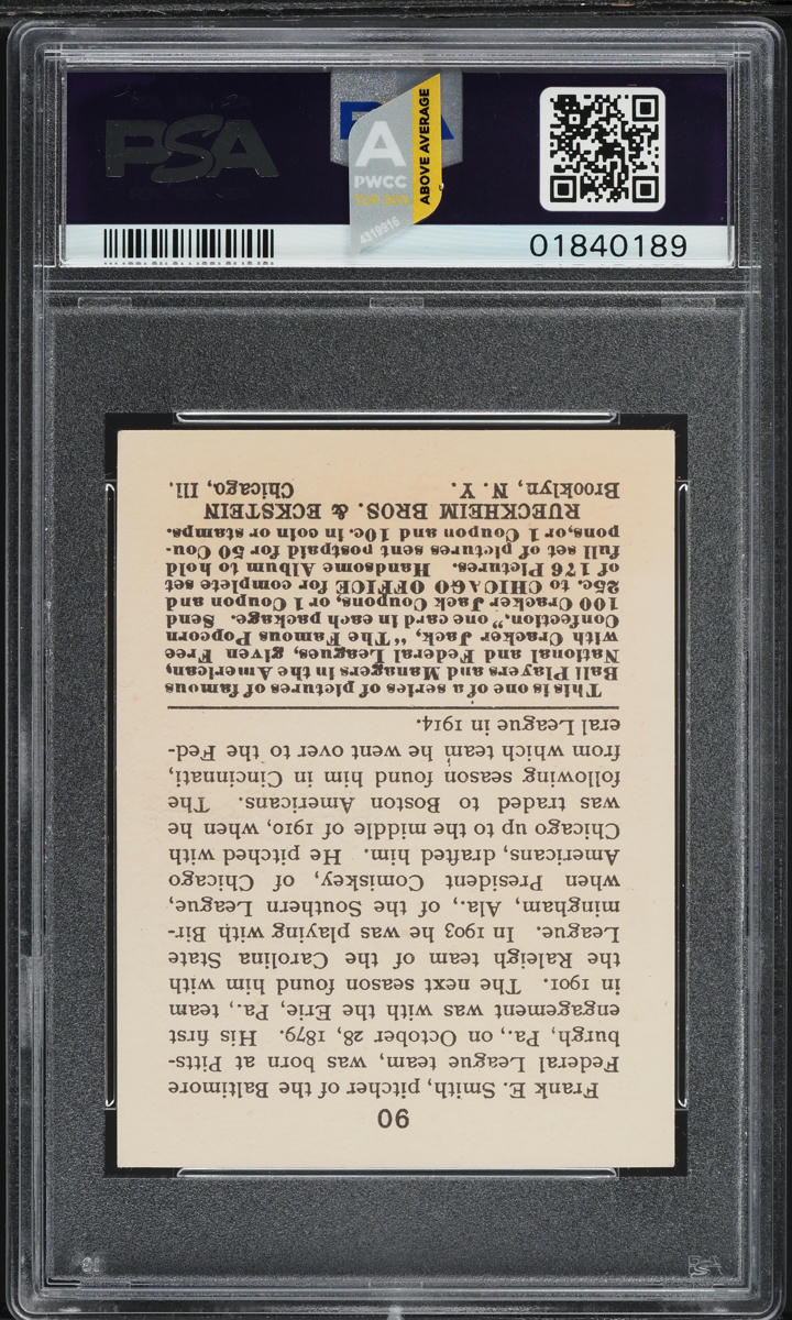 1915 Cracker Jack Frank Smith #90 PSA 7 NRMT (PWCC-A)