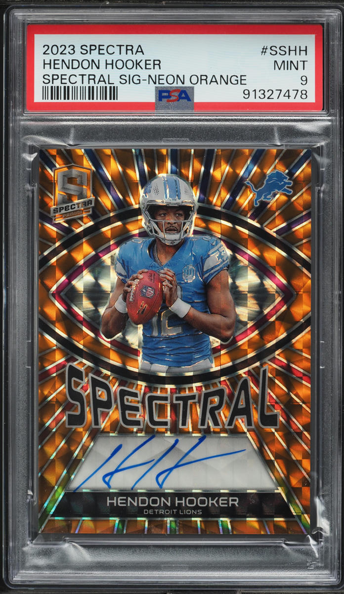 2023 Panini Spectra Neon Orange Hendon Hooker ROOKIE AUTO /10 #SS-HH PSA 9 MINT