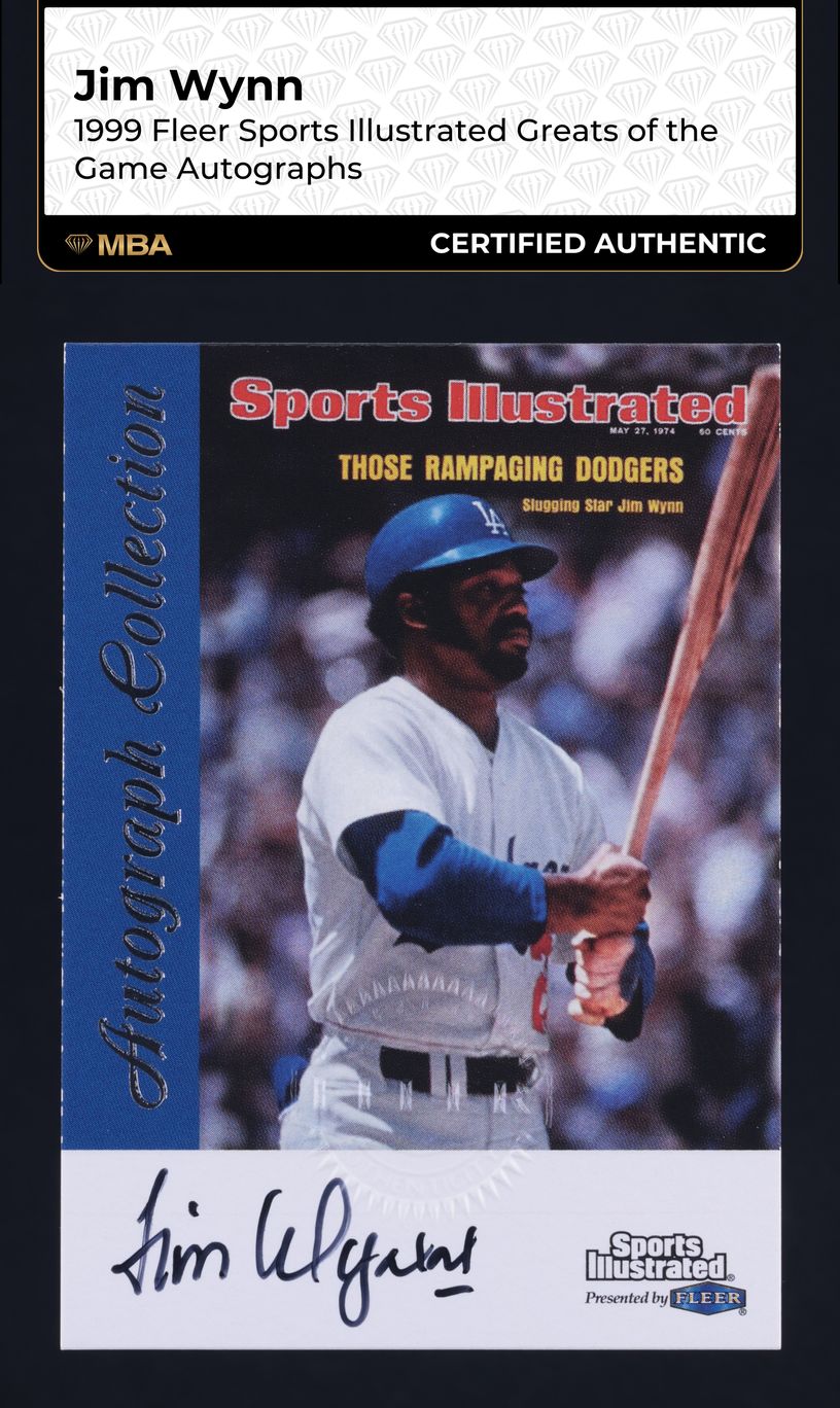 1999 Fleer Sports Illustrated Greats Of The Game Jim Wynn AUTO MBA AUTH