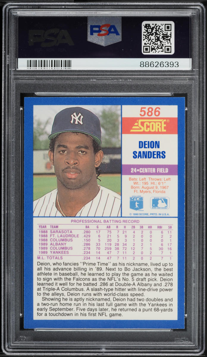 1990 Score Deion Sanders ROOKIE #586 PSA 9 MINT