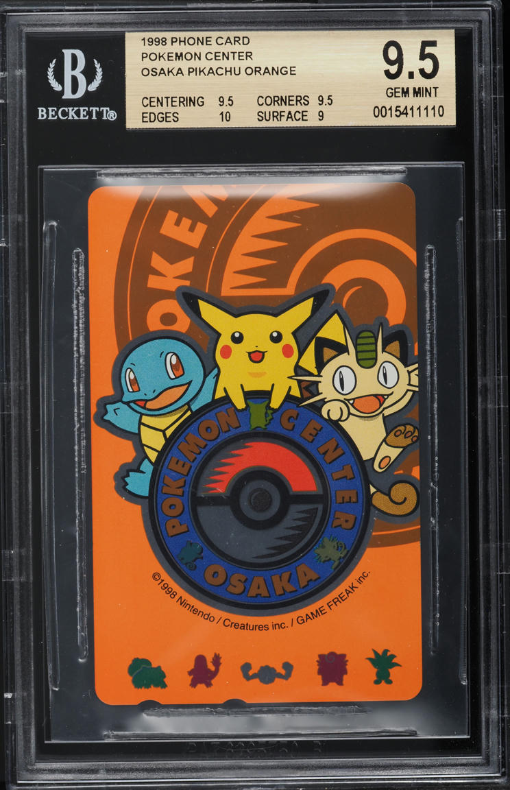 1998 Pokemon Japanese Phone Card Pokemon Center Osaka Orange