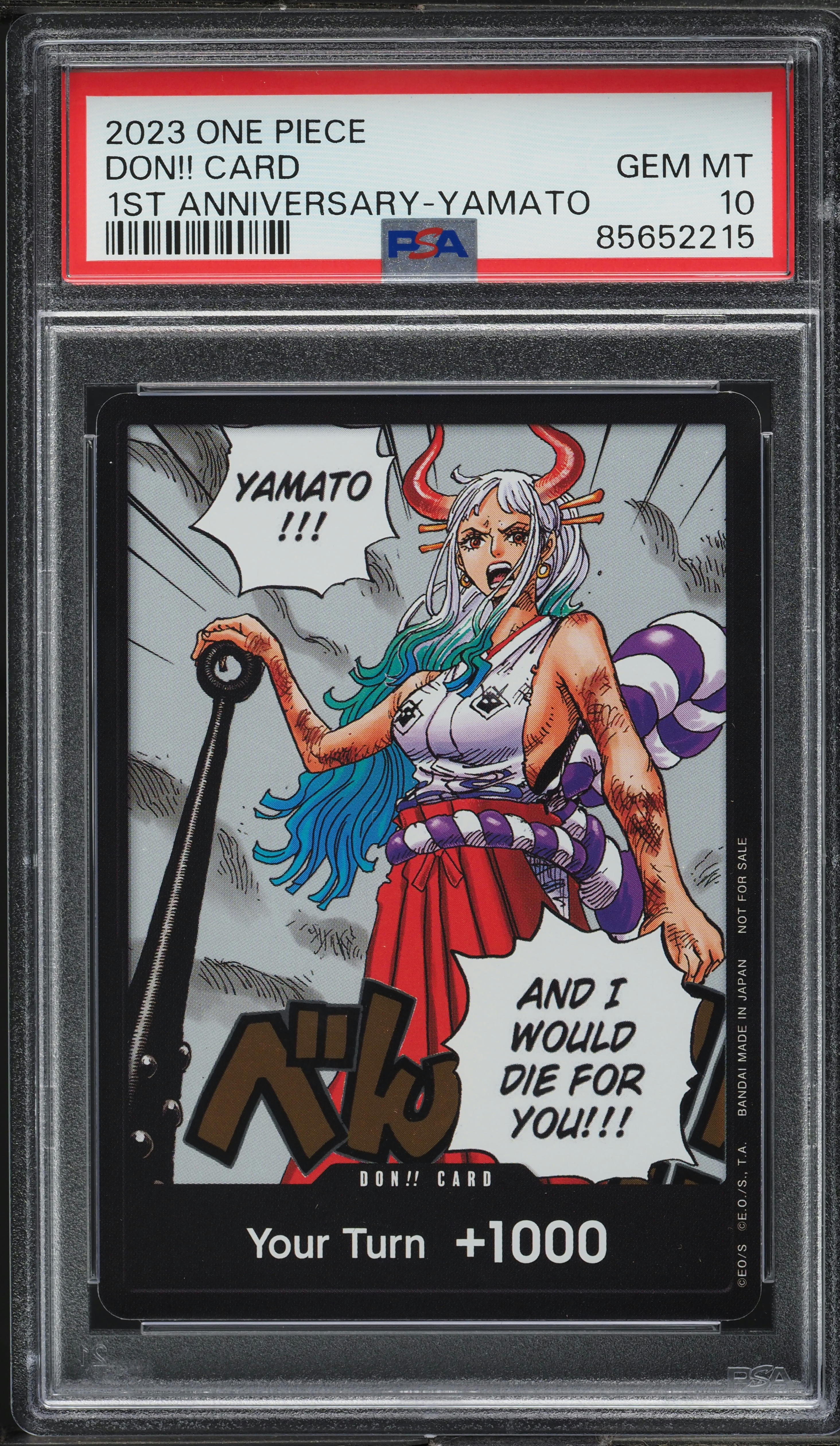 2023 One Piece Promo 1st Anniversary Yamato Don!! Card PSA 10 GEM